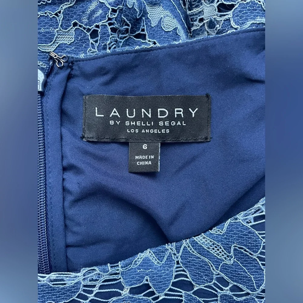 Laundry By Shelli Segal Los Angeles Blue Mid Dress Size 6 - Picture 9 of 12
